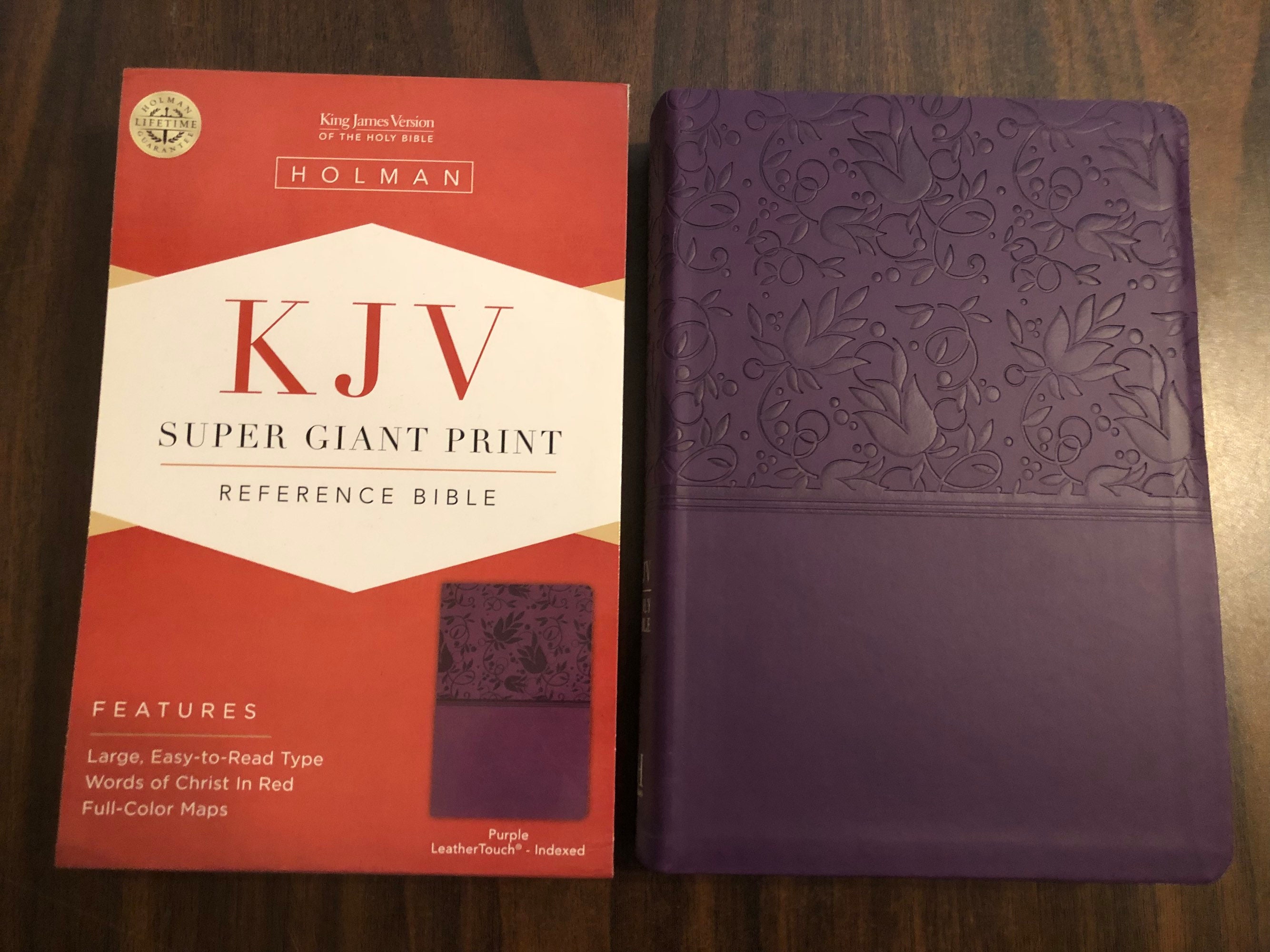 PERSONALIZED ** KJV Super Giant Print Bible Indexed Purple LeatherTouch ** Custom Imprinted