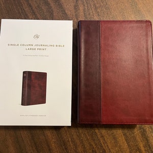 Personalized ESV Single Column Journaling Bible Large Print - Burgundy / Red TruTone, Custom Imprinted with name, ISBN 9781433568732