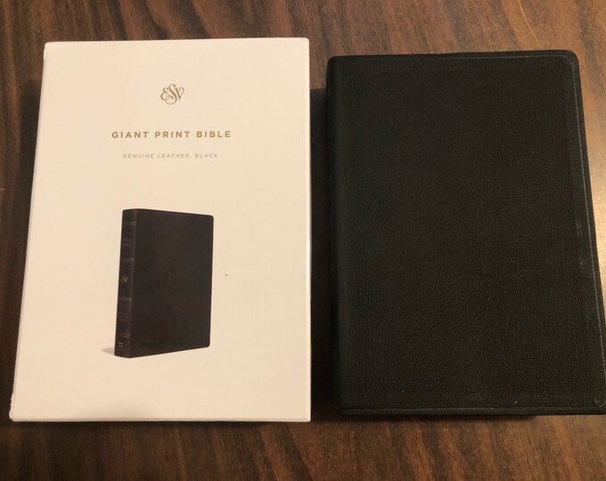 Personalized ESV Giant Print Bible - Black Genuine Leather ** Custom Imprinted, ISBN 9781433564598