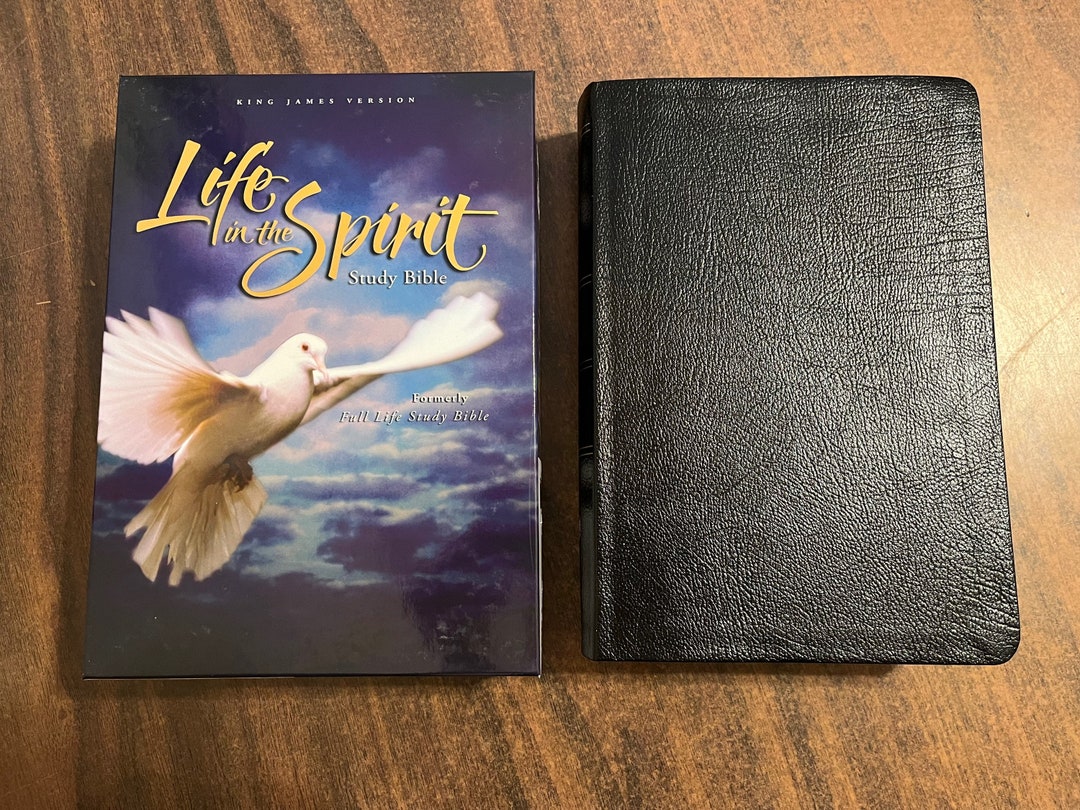 Personalized KJV Life in the Spirit Study Bible - Black Bonded Leather ...