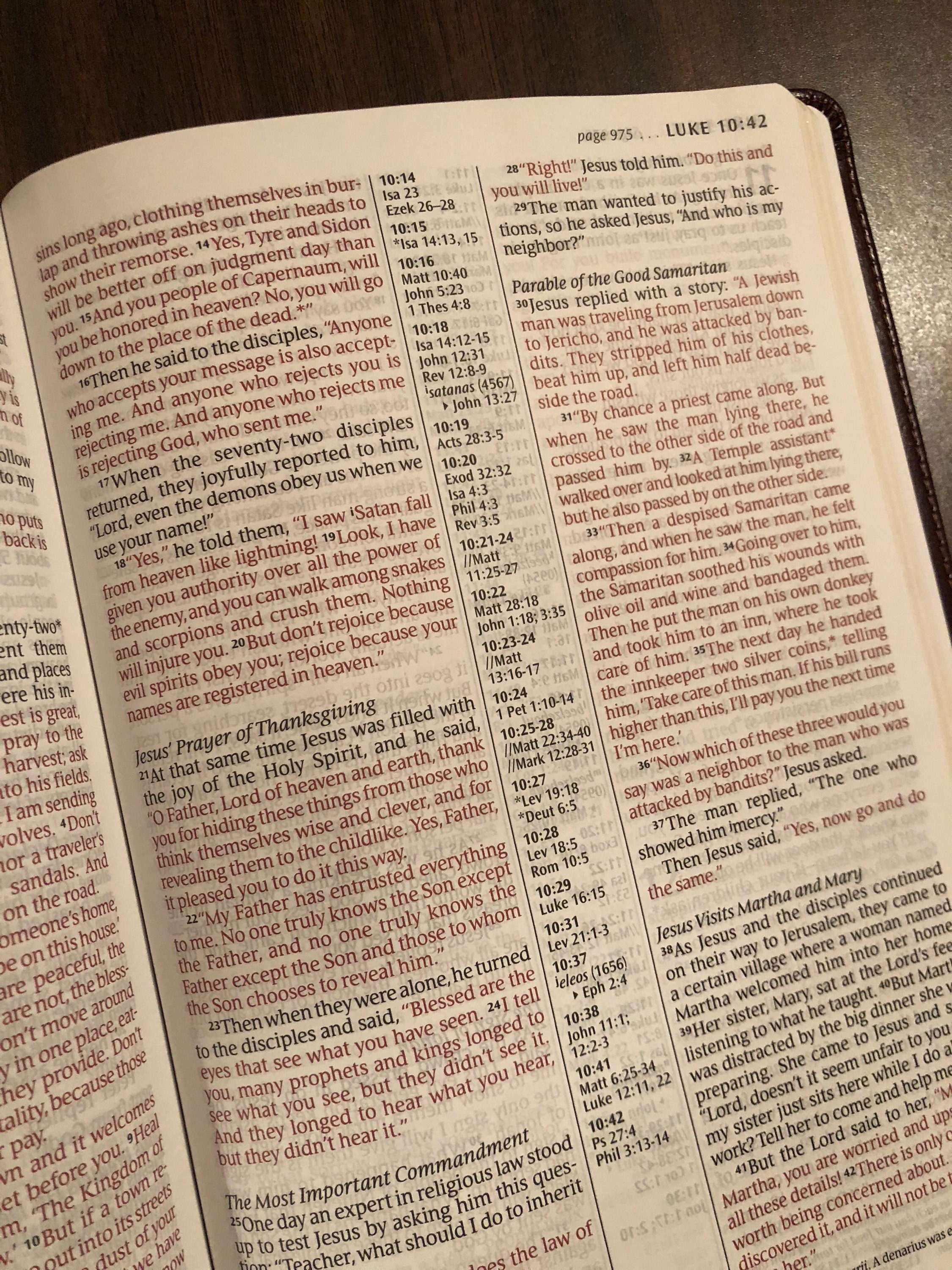 PERSONALIZED ** NLT Large Print Slimline Center Column Reference Bible