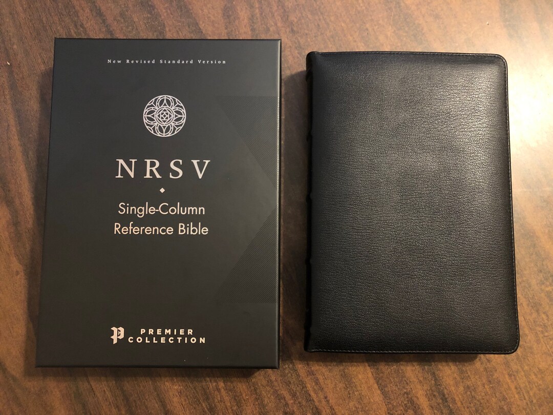 Personalized NRSV Single Column Reference Bible Black Premium