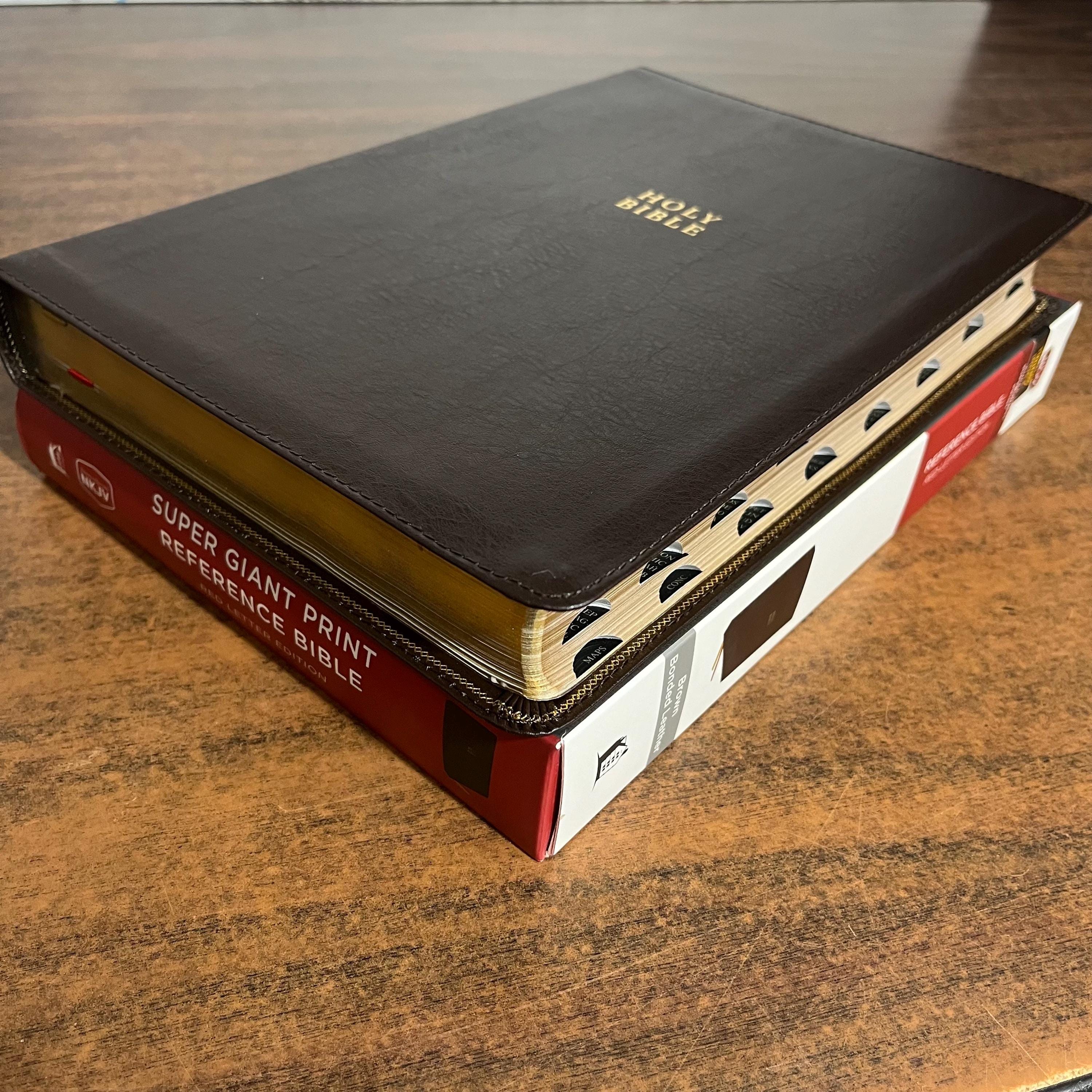 Personalized NKJV Super Giant Print Reference Bible Thumb Indexed