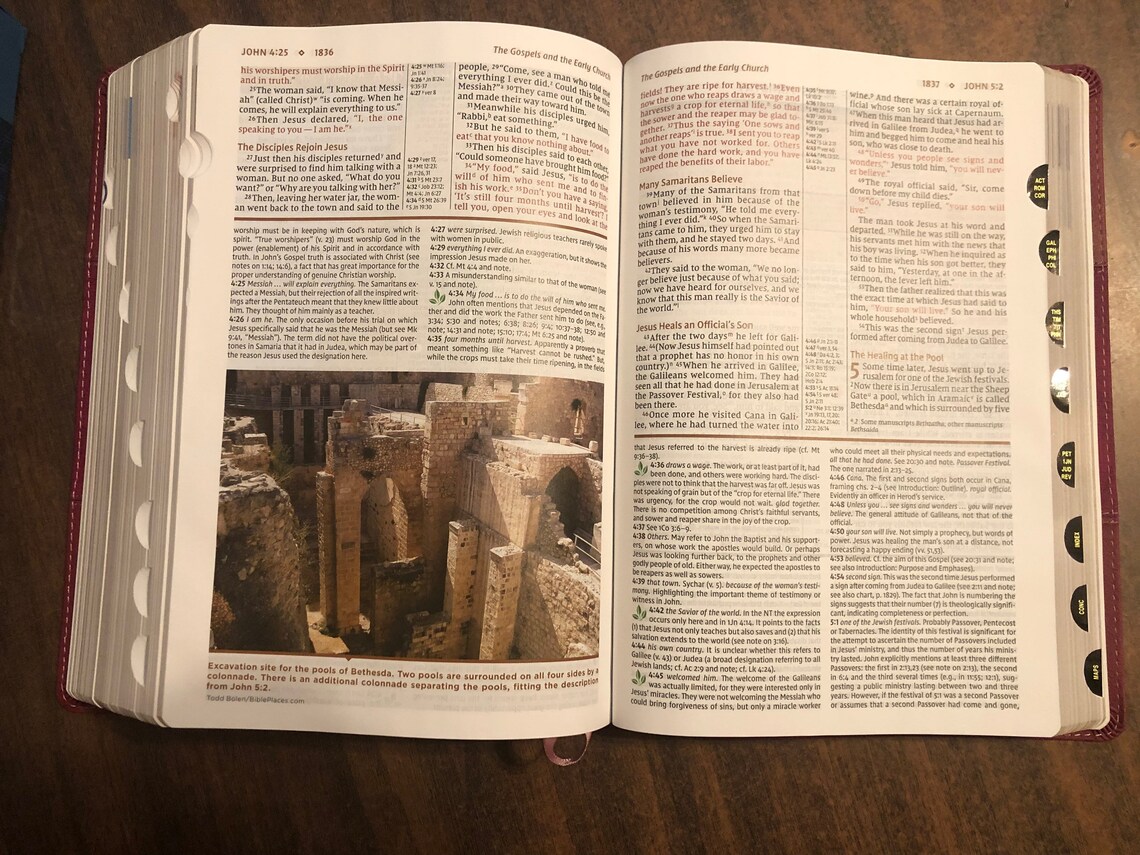 Personalized NIV Large Print Study Bible Thumb Indexed With Book