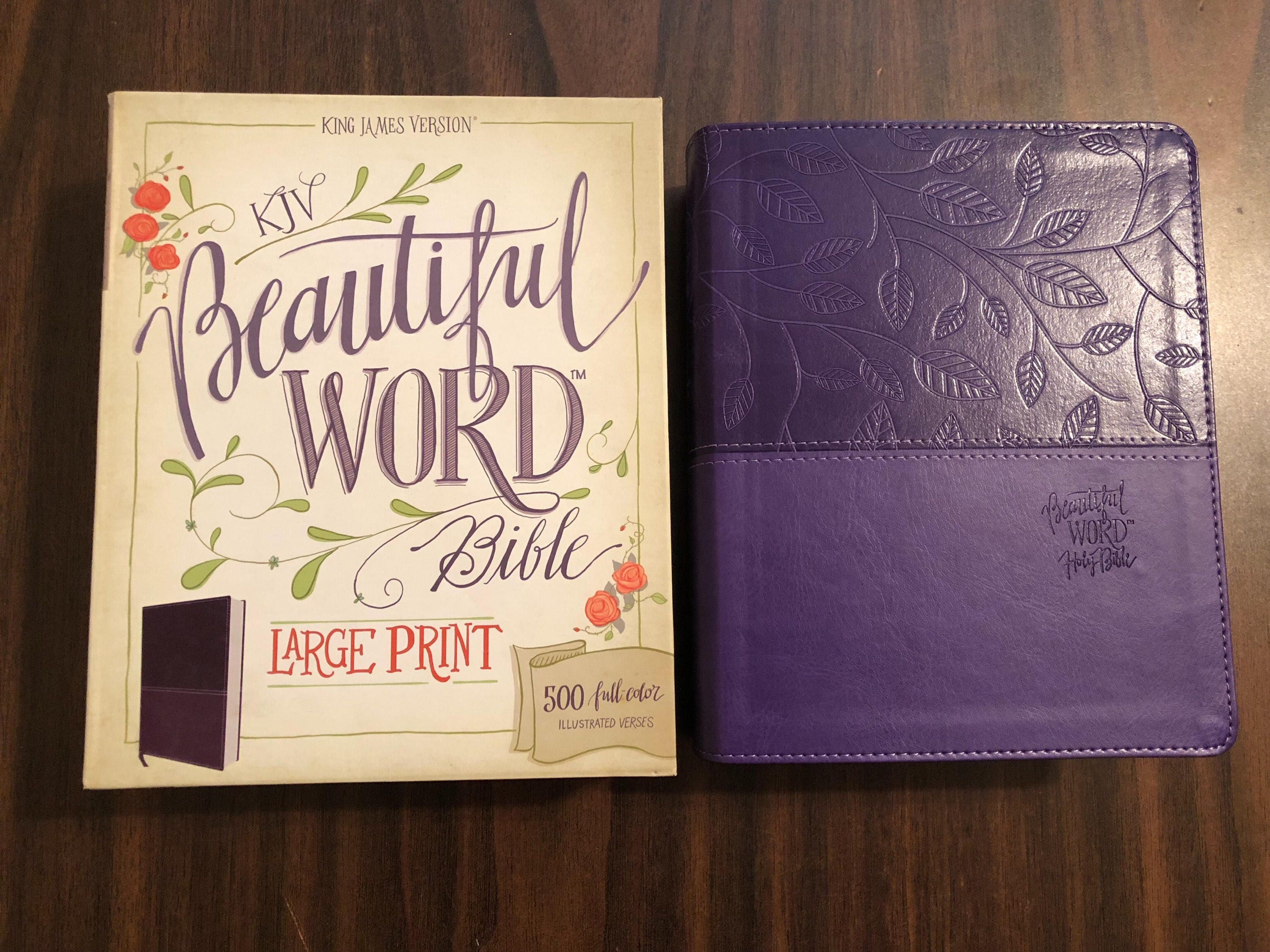 PERSONALIZED ** KJV Beautiful Word Bible Large Print - Royal Purple ...