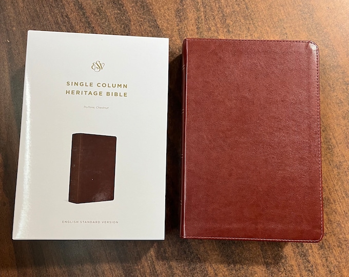 Personalized ESV Single Column Heritage Bible - Chestnut Brown TruTone - Custom Imprinted with a name