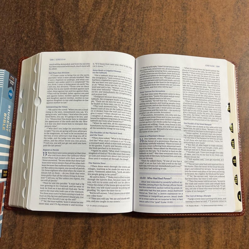 Personalized NIV Student Study Bible Thumb Indexed Brown Leathersoft