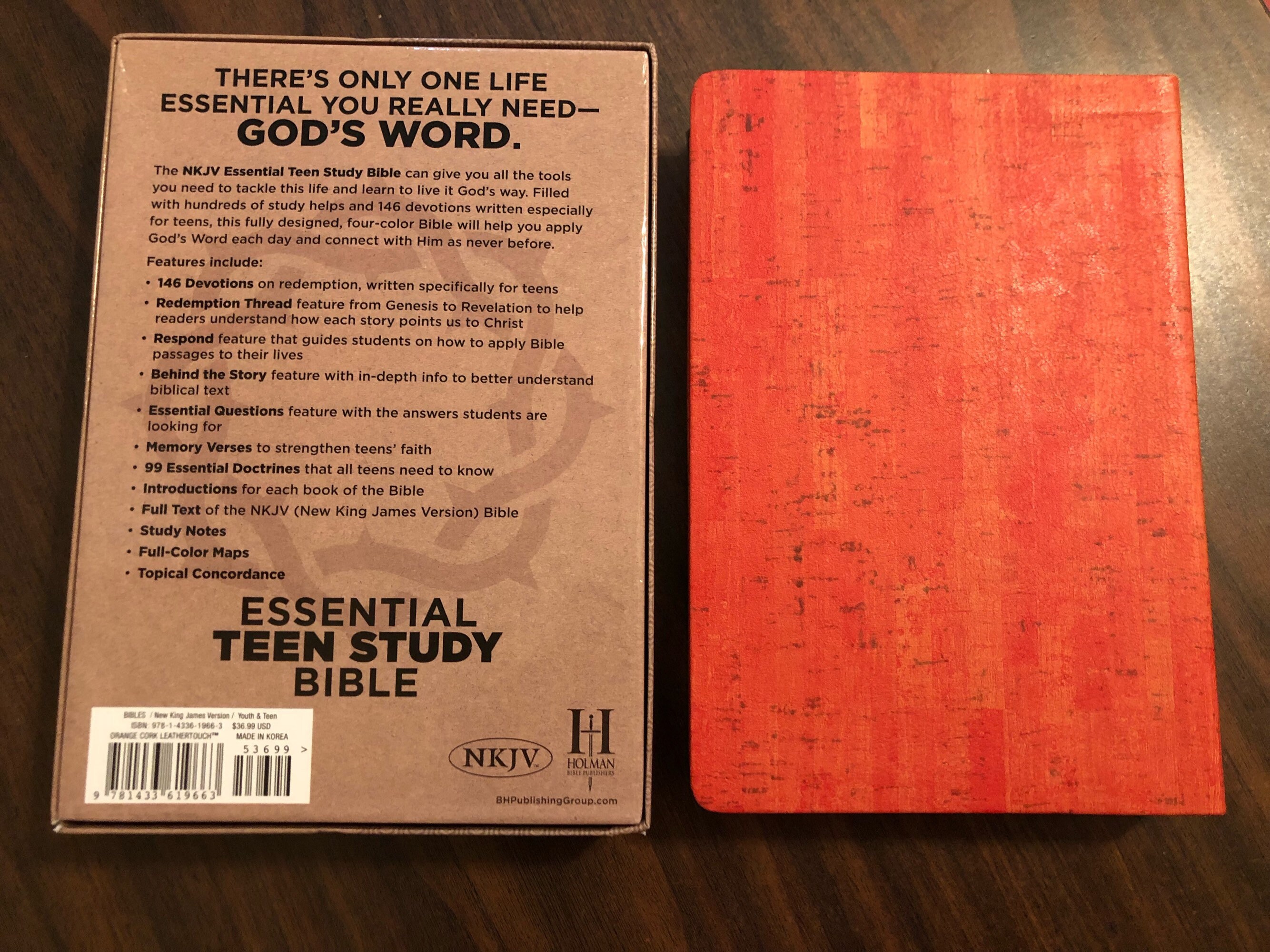 Personalized NKJV Essential Teen Study Bible Orange Cork Etsy