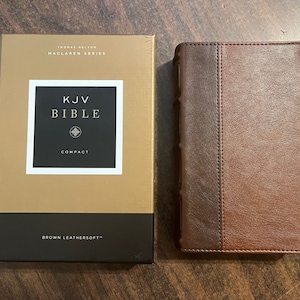 Personalized KJV Compact Bible, Maclaren Series - Brown LeatherSoft, Custom Imprinted