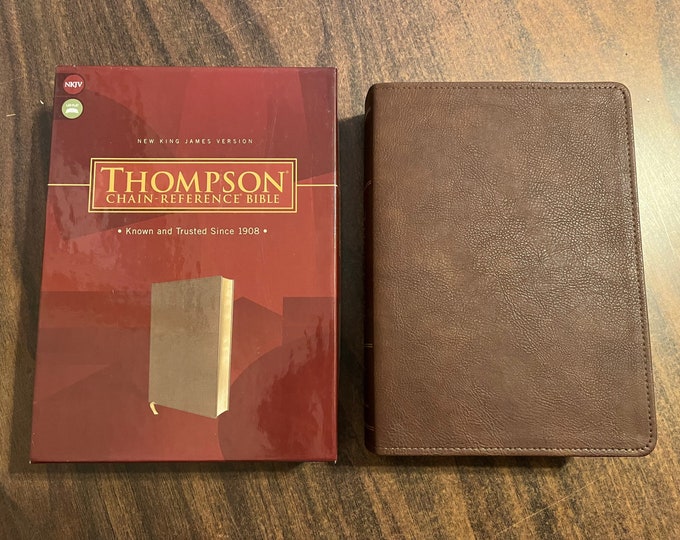 Personalized NKJV Thompson Chain Reference Study Bible - Brown LeatherSoft, Custom Imprinted, ISBN 9780310460008