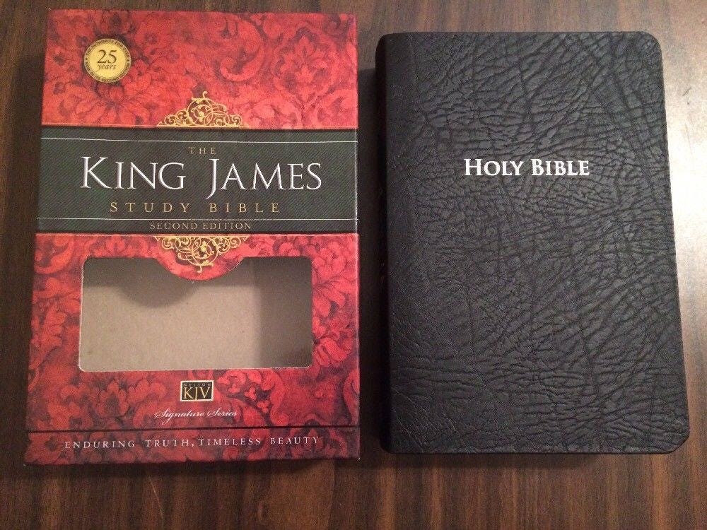 PERSONALIZED ** KJV Study Bible Black Bonded Leather Second Edition