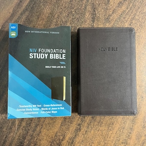 Personalized NIV Foundation Study Bible - Brown Leathersoft - Custom Imprinted with a name, ISBN 9780310441878