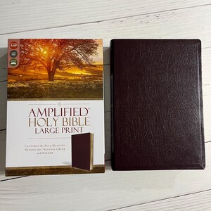 Personalized Amplified Large Print Bible - Burgundy Bonded Leather, custom imprinted with name, 9780310444053