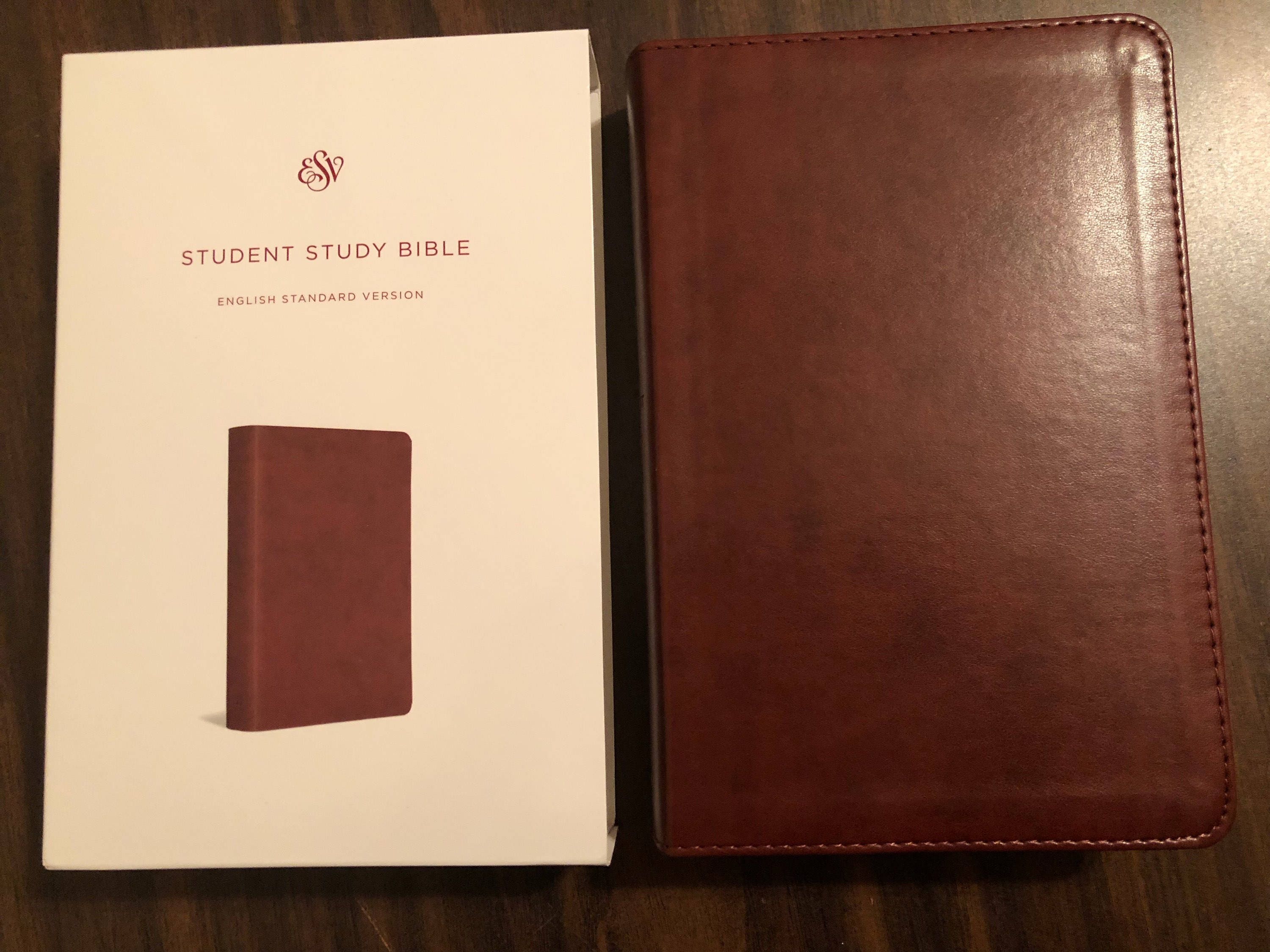 PERSONALIZED ESV Student Study Bible Chestnut Trutone Custom
