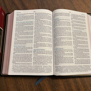 Personalized NKJV Large Print Reference Bible - Black Goatskin Premium ...