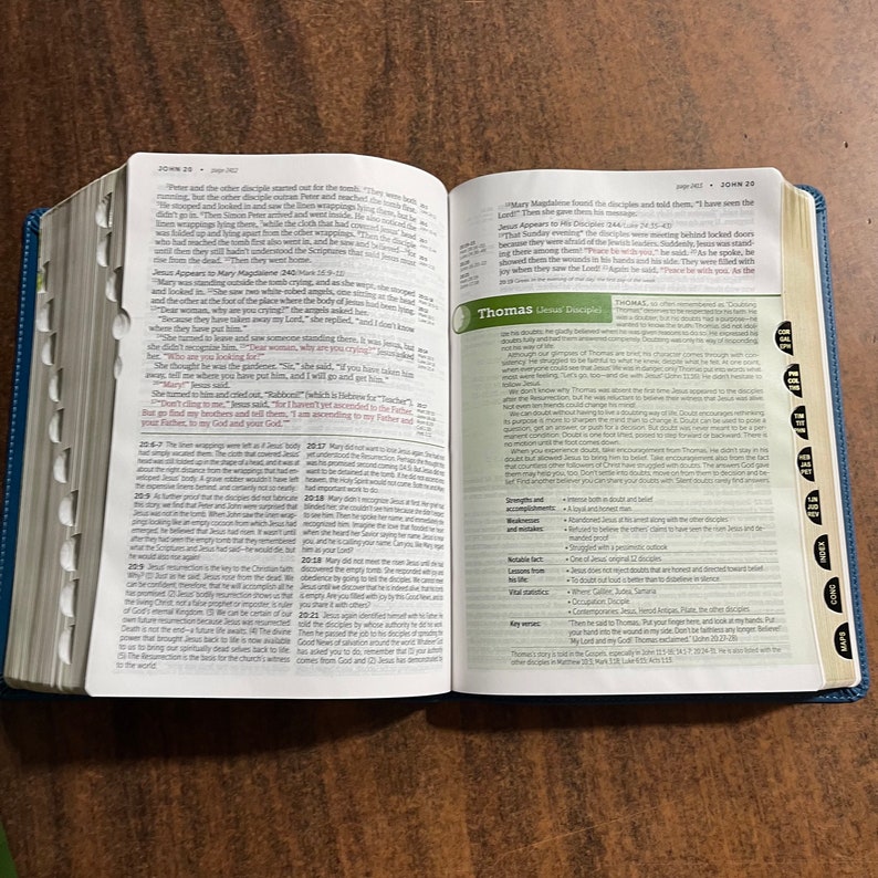 Personalized NLT Large Print Life Application Study Bible Thumb Indexed ...