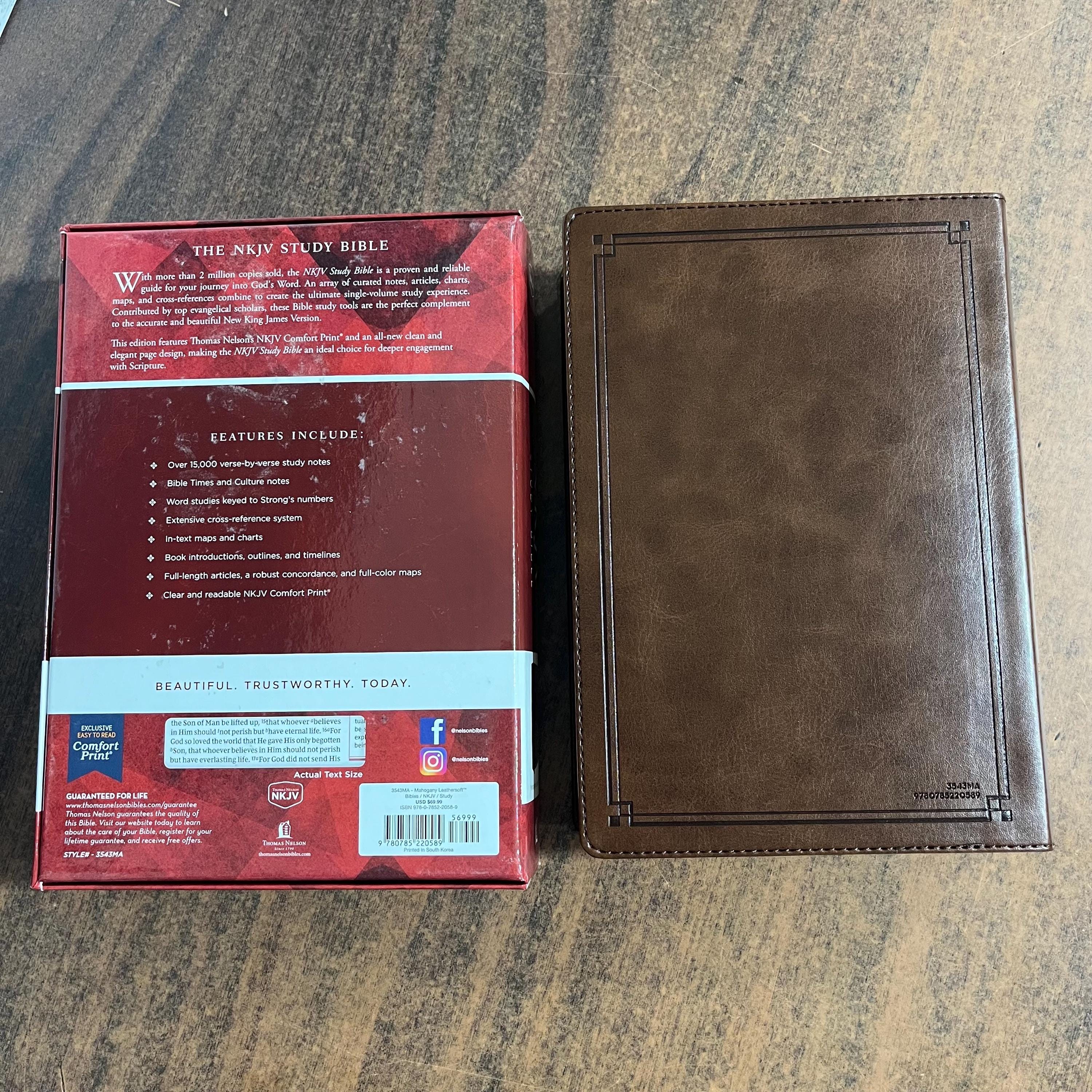 Personalized NKJV Study Bible - Mahogany Brown Leathersoft, Cover