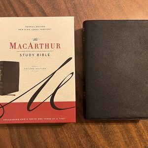 Personalized NKJV Macarthur Study Bible - Black Genuine Leather ...
