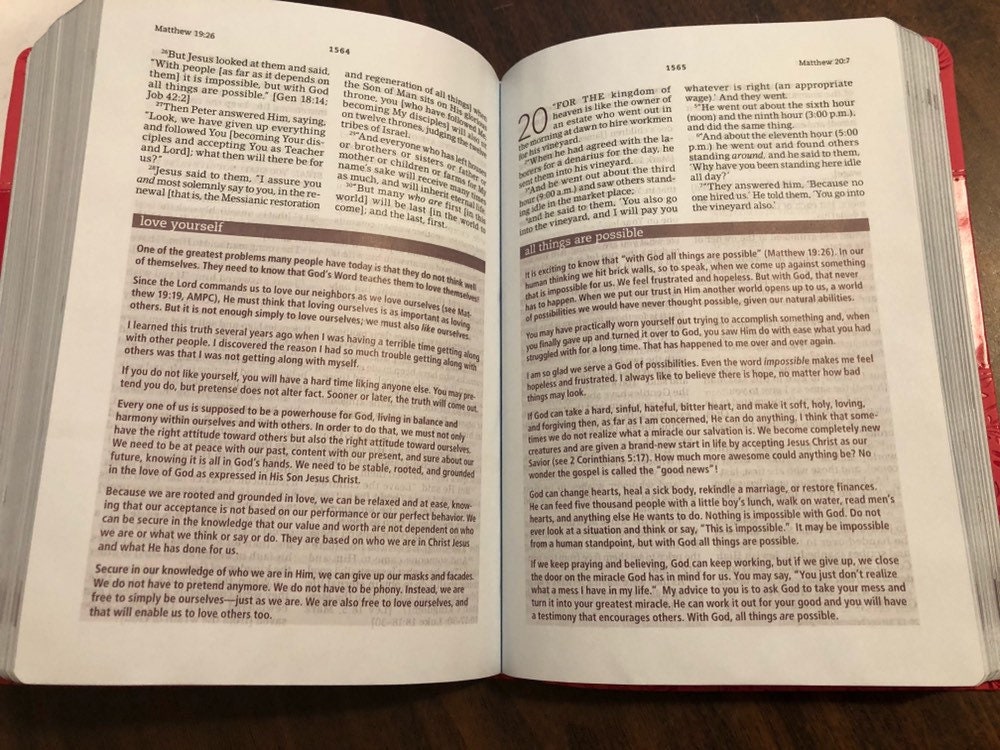 PERSONALIZED ** Amplified Everyday Life Bible Joyce Meyer Pink