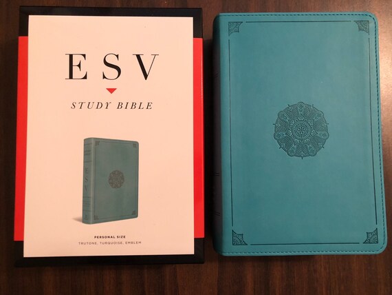 Personalized Esv Study Bible Personal Size Turquoise Etsy