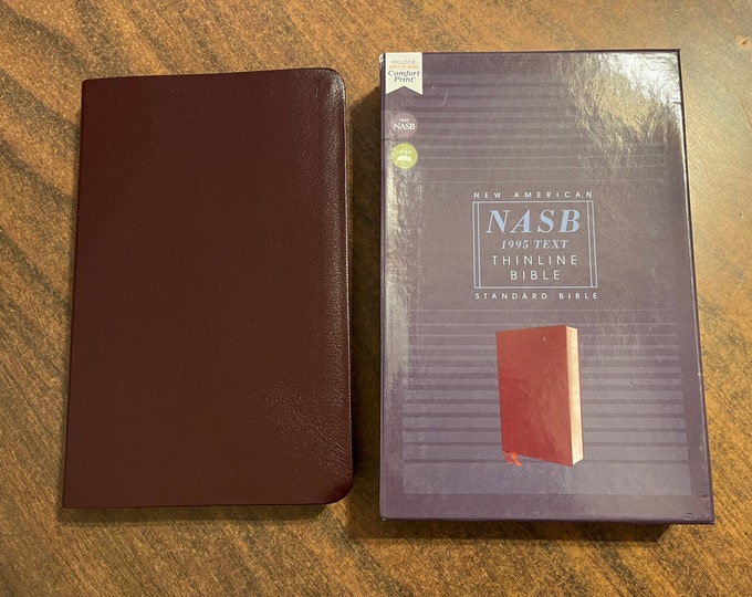 Personalized NASB Thinline Bible - Burgundy Bonded Leather, Custom Imprinted with name, 1995 nasb text