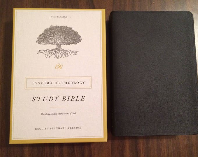 Personalized ESV Systematic Theology Study Bible - Black Genuine Leather - Custom Imprinted with name, isbn 9781433553394