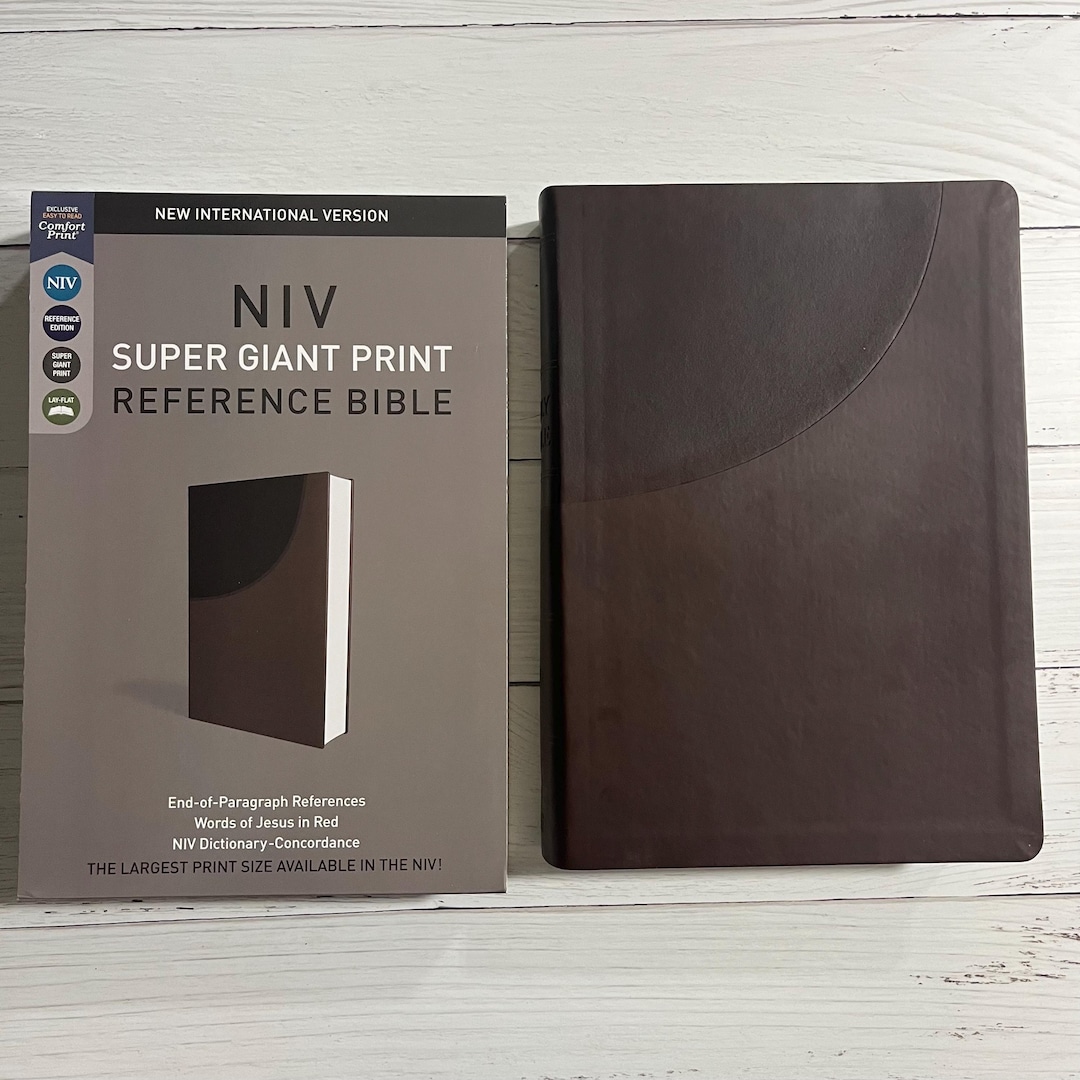 Personalized NIV Super Giant Print Reference Bible Chocolate Brown