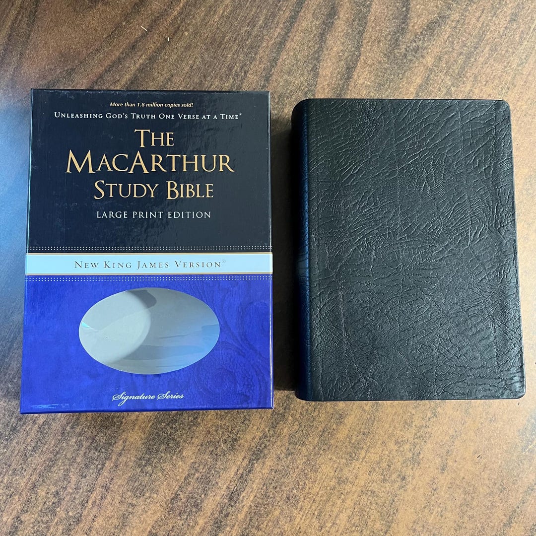 Personalized NKJV Macarthur Study Bible Large Print - Black Bonded ...