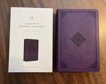 Personalized ESV Large Print Personal Size Bible - Lavender TruTone, Custom Imprinted with name, ISBN 9781433581663