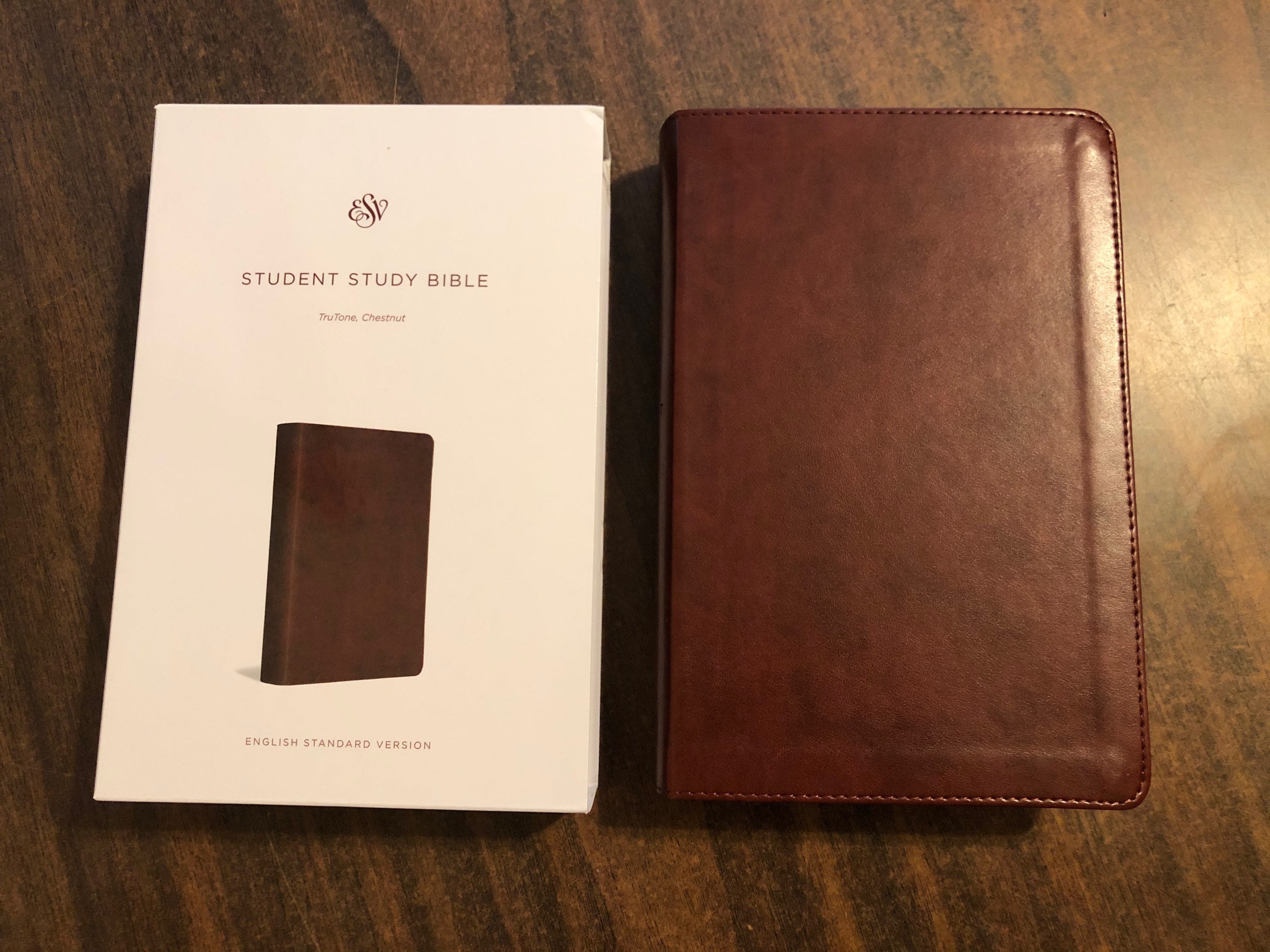 Personalized ESV Student Study Bible Chestnut Trutone Custom Imprinted