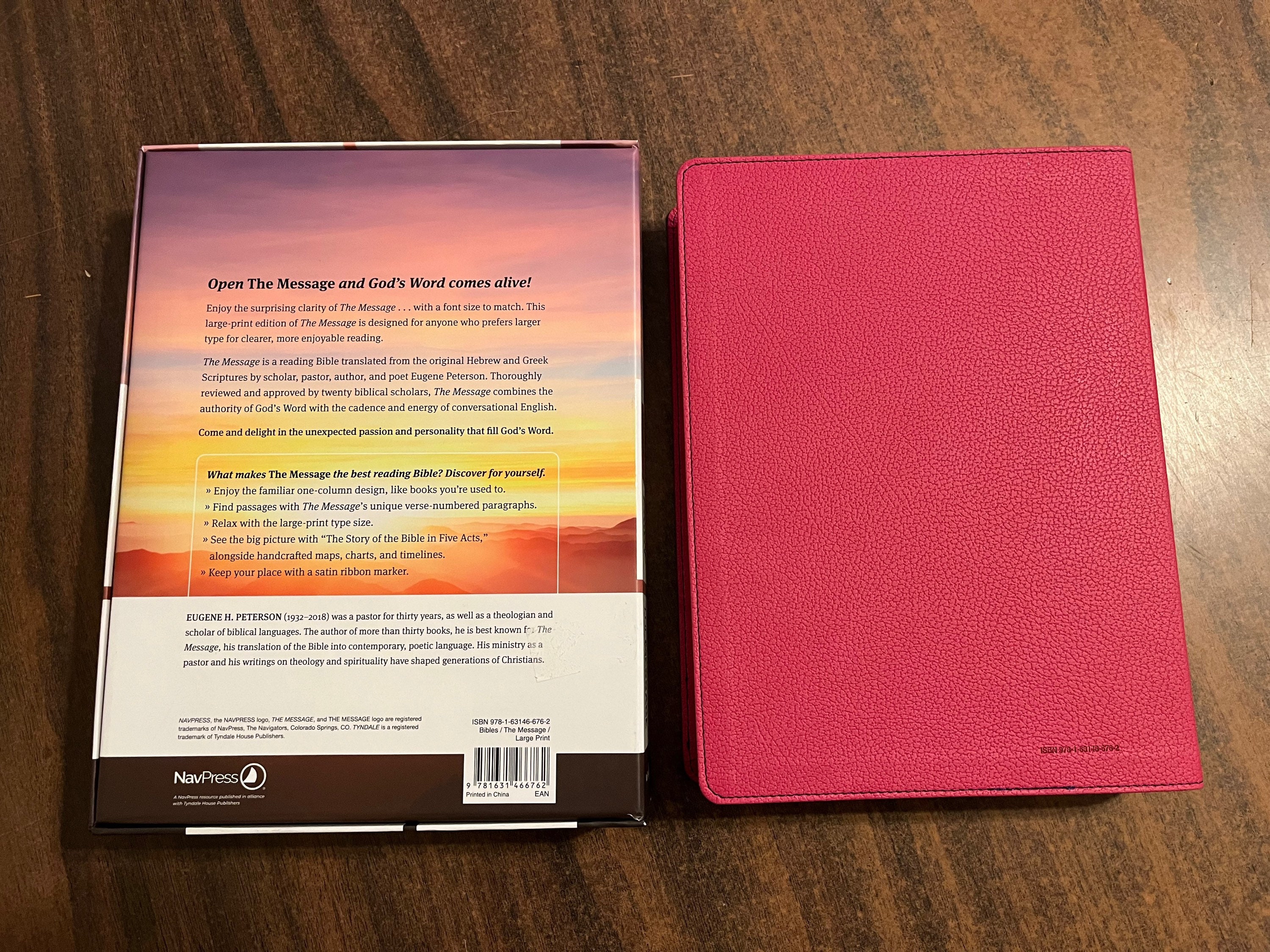 personalized-the-message-large-print-bible-pink-leatherlook-custom