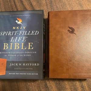 Personalized NKJV Spirit Filled Life Study Bible - Brown LeatherSoft - Custom Imprinted with a name, 9780529100016