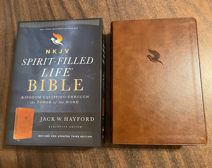 Personalized NKJV Spirit Filled Life Study Bible - Brown LeatherSoft  Custom Imprinted