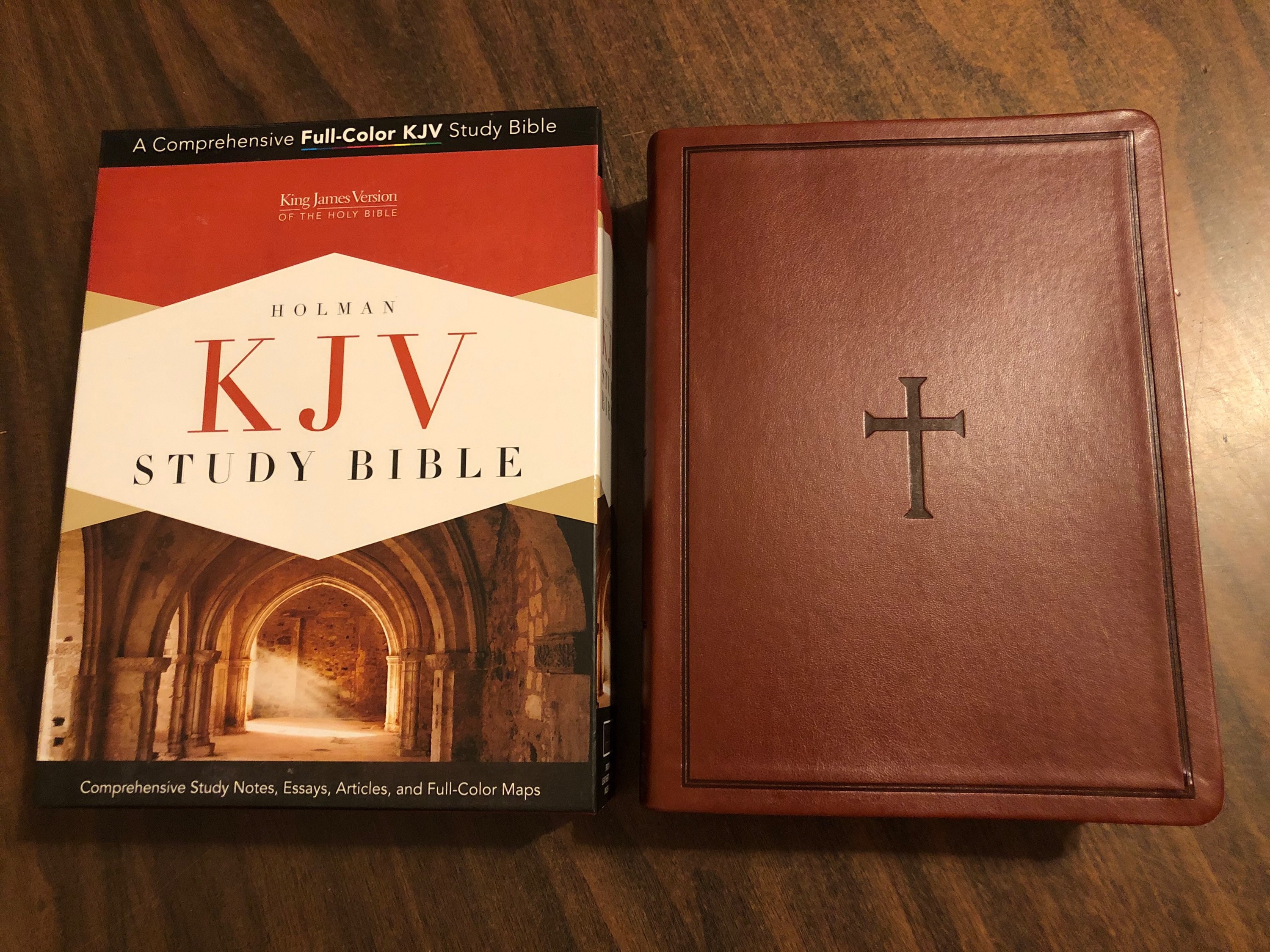 PERSONALIZED ** KJV Holman Study Bible Indexed Brown LeatherTouch