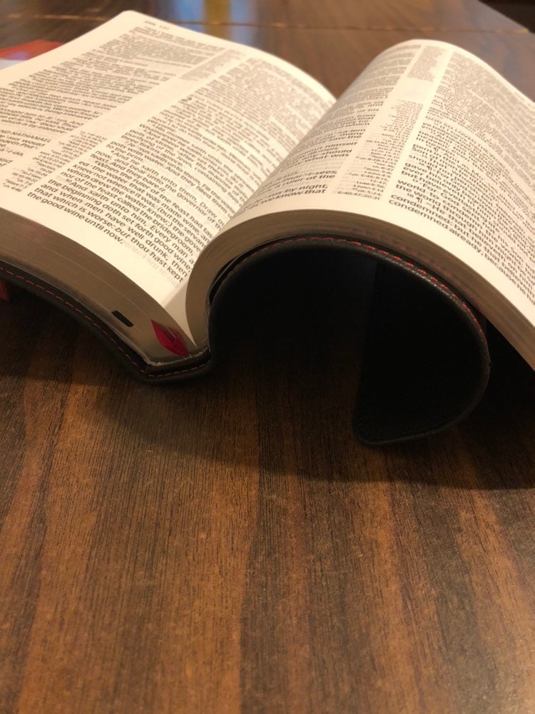 PERSONALIZED KJV Large Print Ultrathin Bible Black Premium Goatskin