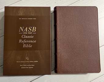 Personalized NASB Classic Reference Bible - Brown Genuine Buffalo Leather, NASB 1995, Custom Imprinted with name, ISBN 9780310456490