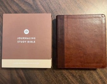 Personalized ESV Journaling Study Bible - Chestnut Brown Trutone, Custom Imprinted with a name