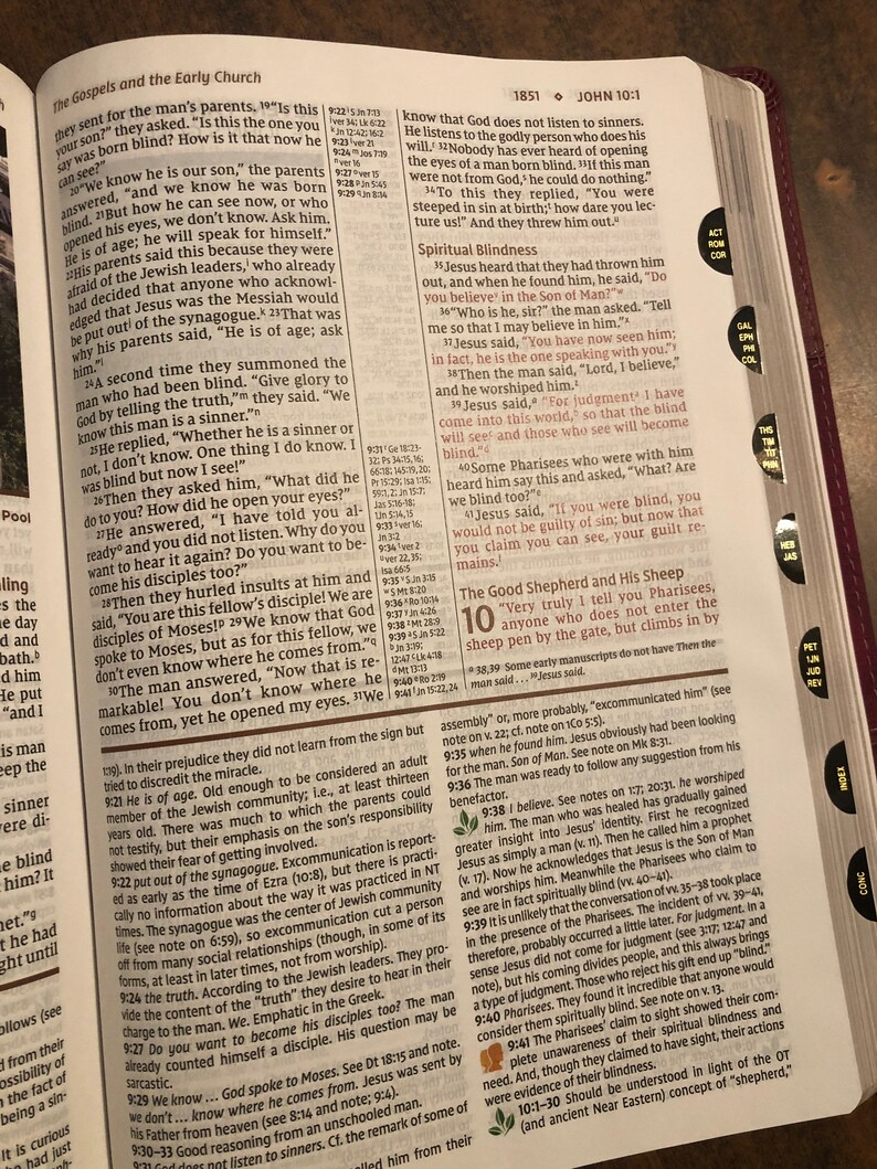 Personalized NIV Large Print Study Bible Thumb Indexed With Book