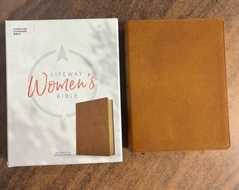 Personalized CSB Women's Bible - Butterscotch Genuine Leather Cover - Custom Imprinted name (Study/Devotional) 9781087757551