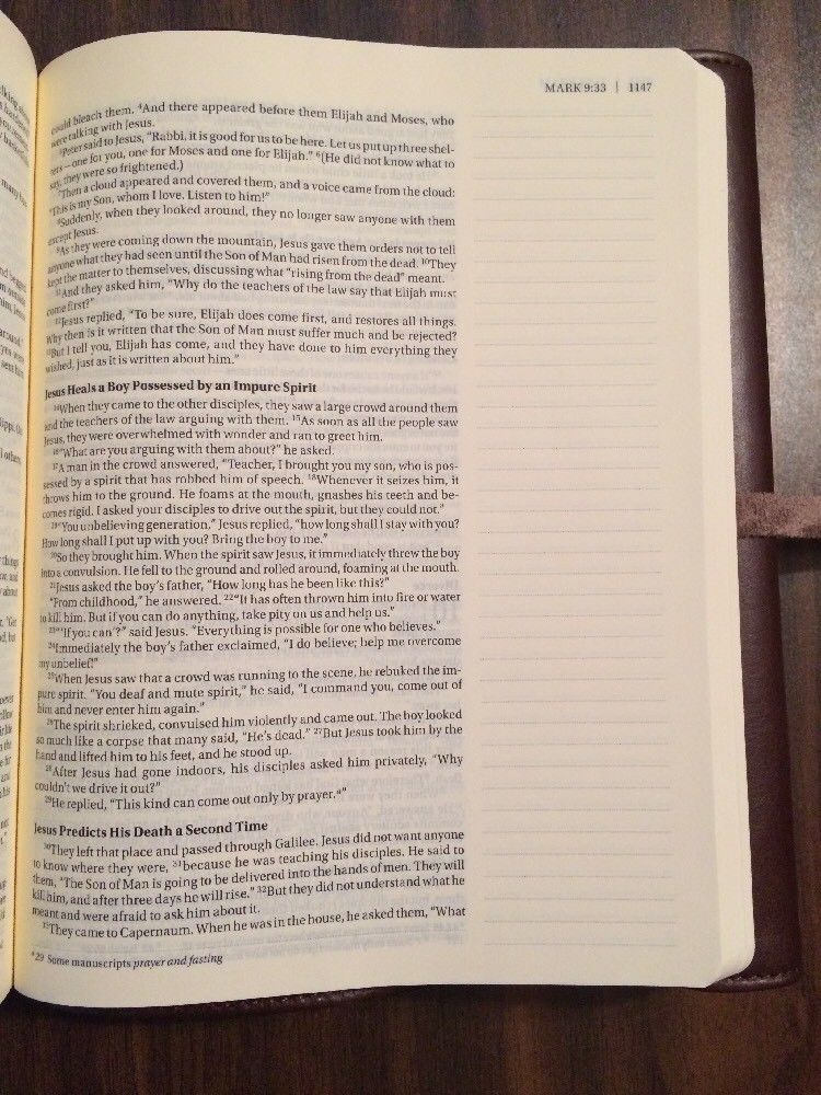 PERSONALIZED ** NIV Journal Edition Bible Brown Genuine Leather with