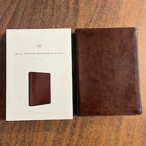 Personalized ESV Wide Margin Reference Bible - Brown TruTone - Custom Imprinted with a name 9781433544163