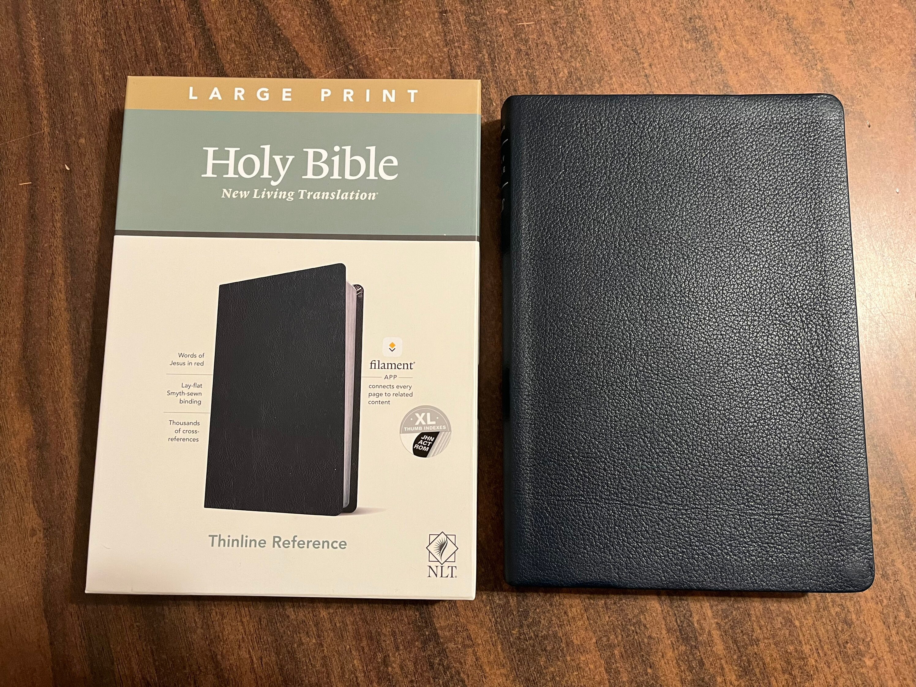 Personalized nlt large print thinline reference bible thumb indexed