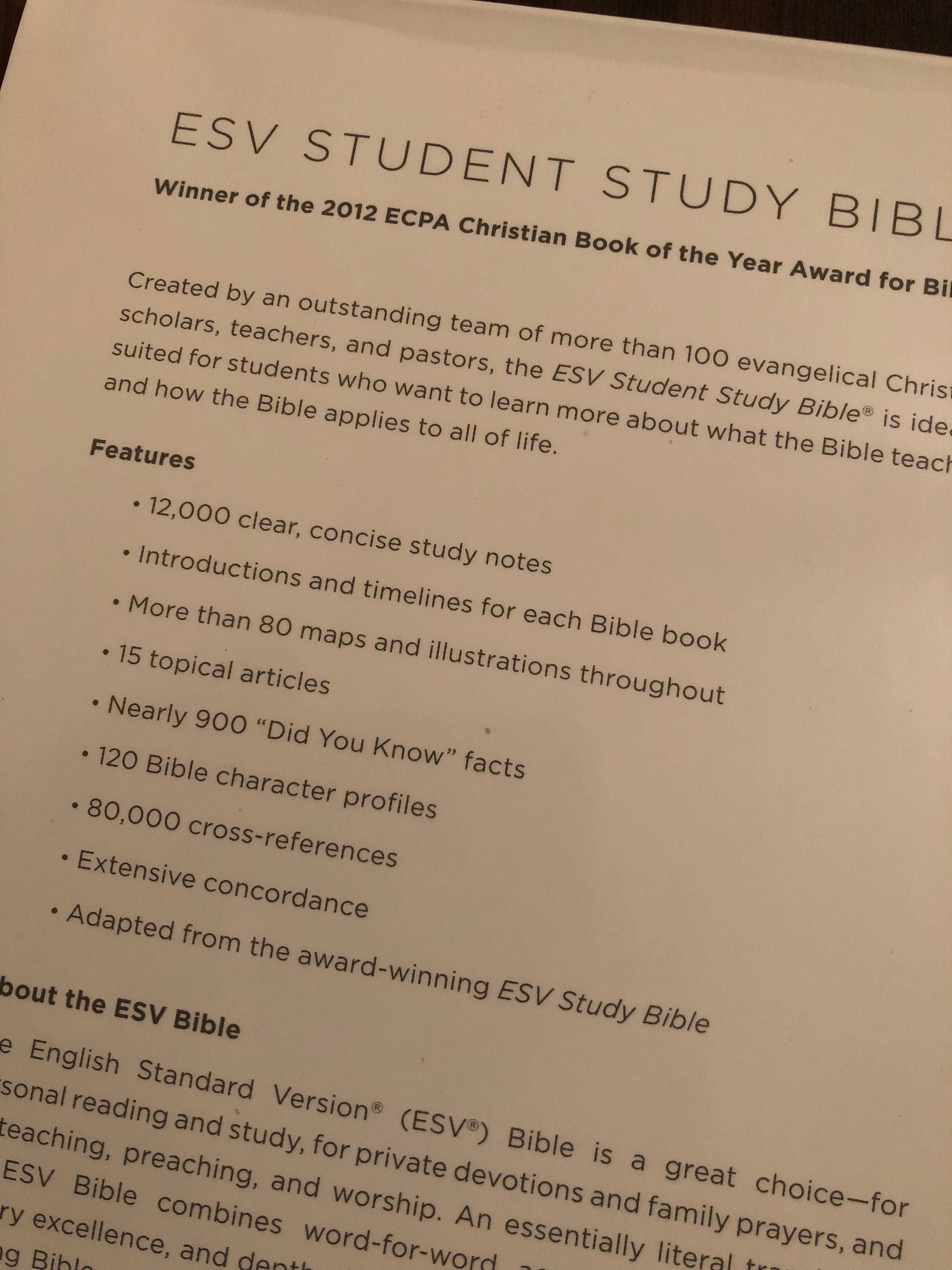 Personalized ESV Student Study Bible Gray Trutone Custom Imprinted