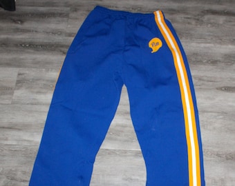 Vintage 70s 80s Clothing University of Pittsburgh Pitt Panthers Football Men Size Large / Oversized Womens Retro College Sweat Track pants