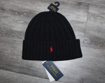 Black polo beanie with red horse online