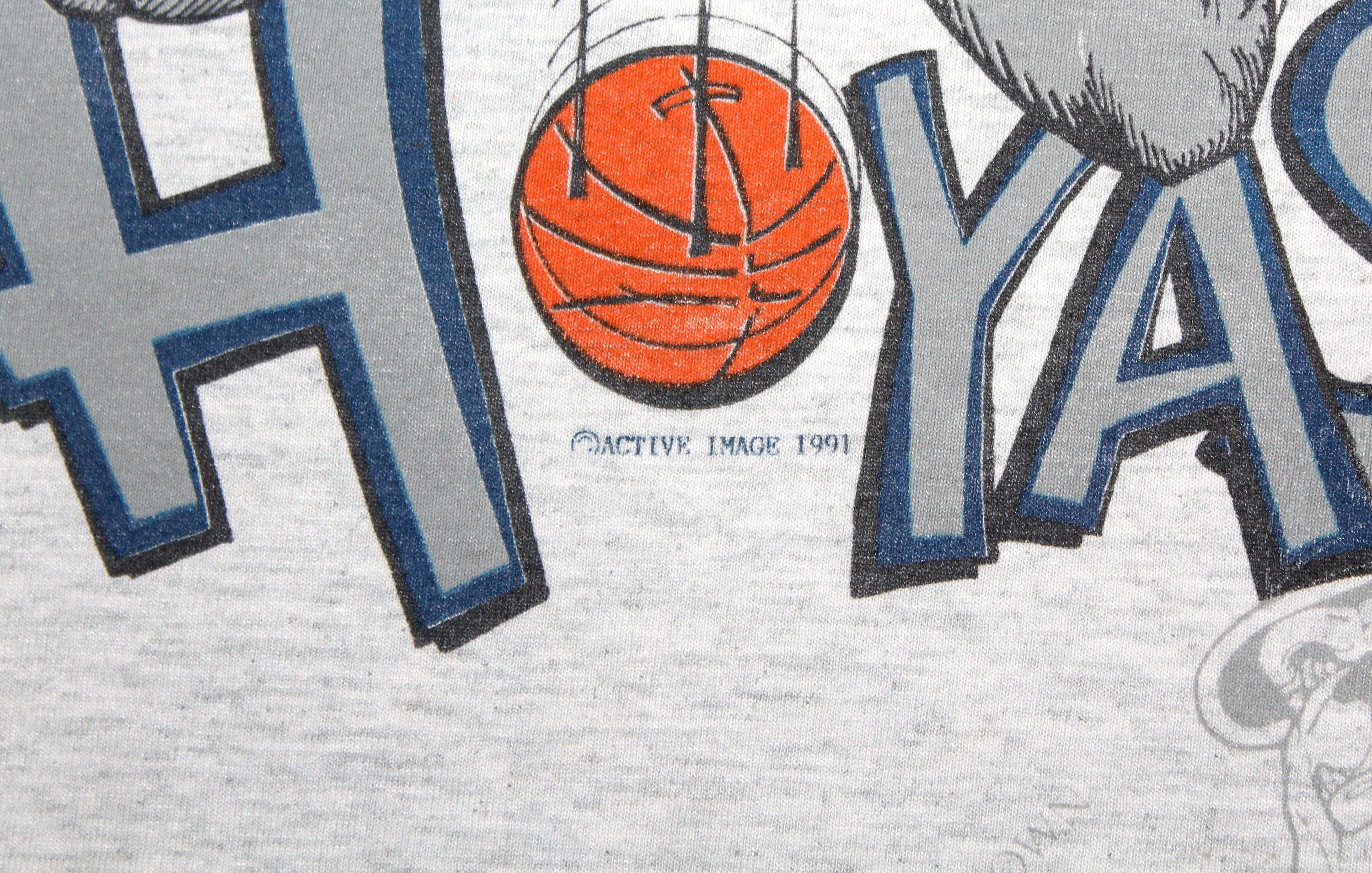 etown hoyas フットボールシャツ Georgetown University Hoya Saxa Small Mens Blue Double-sided