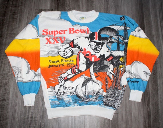 Vintage 90s Clothing NFL New York Giants Football Buffalo Bills Super Bowl Men Size Small Retro 1991 Logo All Over Print Crewneck Sweatshirt Etsy