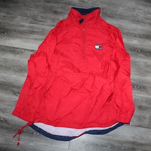 Tommy jeans logo hot sale half zip anorak jacket