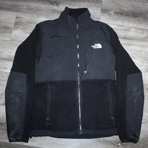 Vintage 90s 2000s Ropa the North Face Marca Denali Hombres Tamaño Mediano / Sobredimensionado Mujer Retro Logo Negro Full Zip Fleece Sudadera Chaqueta