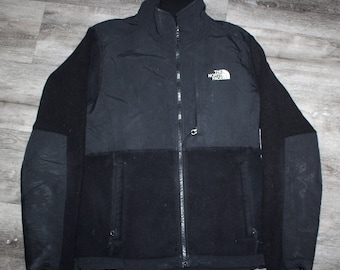 Vintage 90s 2000s Clothing the North Face Brand Denali Men Size Medium / Oversized Womens Retro Logo Black Full Zip Fleece Sweatshirt Jacket